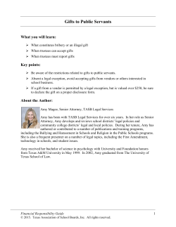 Gifts to Public Servants September 2015