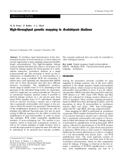 High-throughput genetic mapping in Arabidopsis thaliana