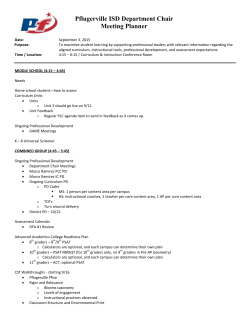 Pflugerville ISD Department Chair Meeting Planner
