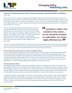 Louisiana`s Earned Income Tax Credit