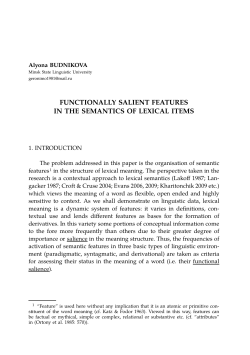 functionally salient features in the semantics of lexical items