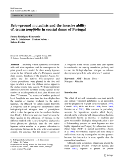Belowground mutualists and the invasive ability of Acacia longifolia