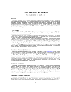 The Canadian Entomologist - Entomological Society of Canada