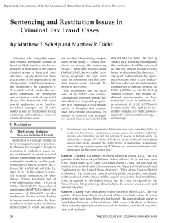 Sentencing and Restitution Issues in Criminal Tax