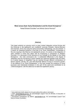 1 West versus East: Early Globalization and the Great