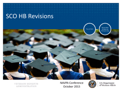 SCO Handbook Revisions - National Association of Veterans
