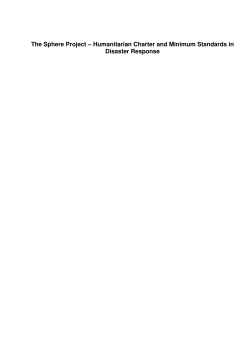 The Sphere Project - Humanitarian Charter and Minimum Standards