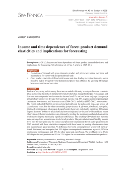 Income and time dependence of forest product demand elasticities