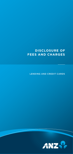 Disclosure of fees anD charges