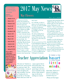 May Newsletter - Riverstone Education Preschool