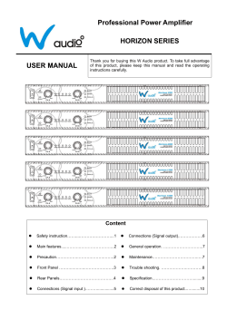 Professional Power Amplifier HORIZON SERIES USER MANUAL