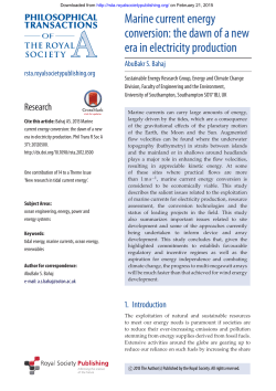 Marine current energy conversion: the dawn of a new era in