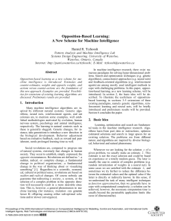 Opposition-Based Learning: A New Scheme for