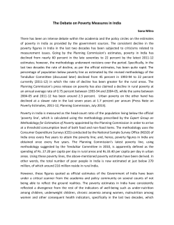The Debate on Poverty Measures