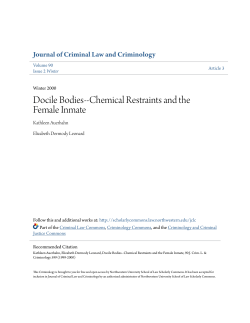 Docile Bodies--Chemical Restraints and the Female Inmate