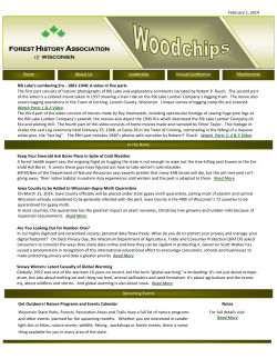 February 2014 - Forest History Association of Wisconsin