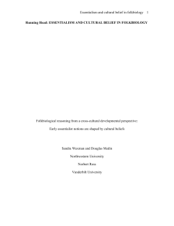 ESSENTIALISM AND CULTURAL BELIEF