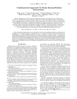 Combinatorial Approach To Study Enzyme/Surface Interactions