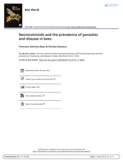 Neonicotinoids and the prevalence of parasites and disease in bees