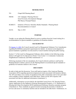 MEMORANDUM TO - Town of Chapel Hill