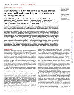 Nanoparticles that do not adhere to mucus provide uniform and long