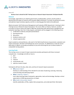 Business Case Letter_final - Alberta Innovates: Health Solutions