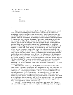 the catcher in the rye - Concord Carlisle High School