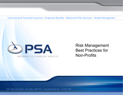 Risk Management Best Practices for Non-Profits