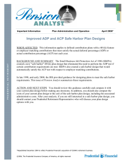 Improved ADP and ACP Safe Harbor Plan