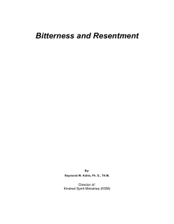 Bitterness and Resentment