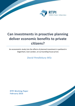 Can investments in planning deliver economic benefits to