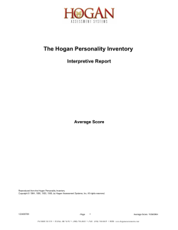 The Hogan Personality Inventory