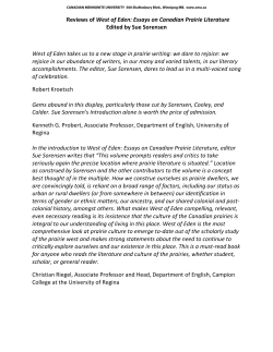 Reviews of West of Eden: Essays on Canadian Prairie Literature