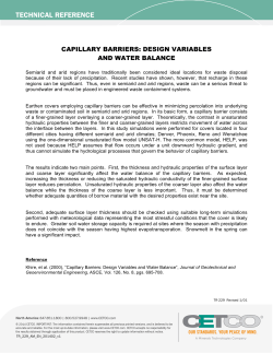 Capillary Barriers: Design Variables and Water Balance