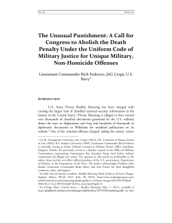The Unusual Punishment: A Call for Congress to Abolish the Death