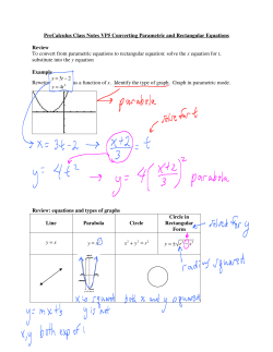 PreCalculus Class Notes VP5 Converting Parametric and