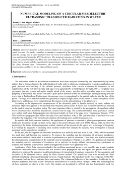 NUMERICAL MODELING OF A CIRCULAR PIEZOELECTRIC