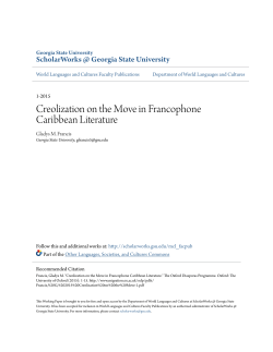 Creolization on the Move in Francophone Caribbean Literature