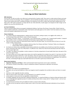 Dairy, Egg and Meat Substitutes
