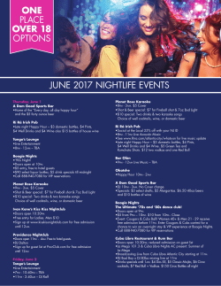 ONE PLACE OVER 18 OPTIONS MAY 2017 NIGHTLIFE EVENTS