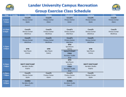 Fall 2016 Group Exercise Schedule