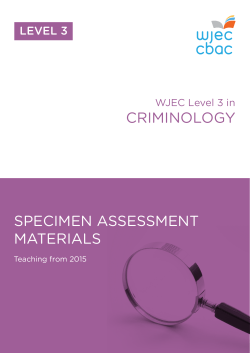CRIMINOLOGY SPECIMEN ASSESSMENT MATERIALS