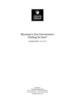 282 Myanmar`s New Government - Finding Its Feet