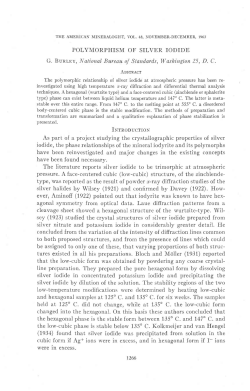 POLYMORPHISM OF SILVER IODIDE G. Bunmv, NaLional Bureau