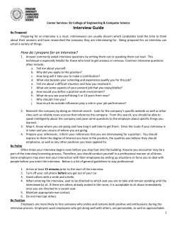 Interviews Tips - Syracuse University`s College of Engineering and