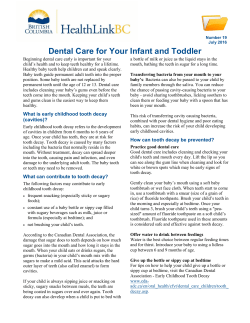 Dental Care for Your Infant and Toddler