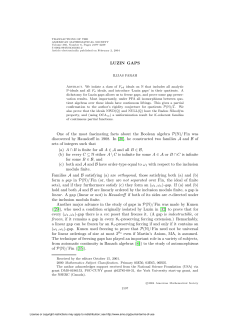 LUZIN GAPS One of the most fascinating facts about the Boolean