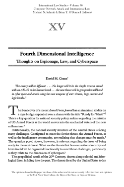Fourth Dimensional Intelligence - International Law Studies