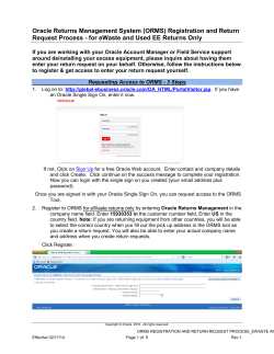 ORMS Registration and Return Process for eWaste and