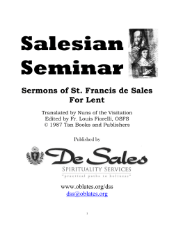 Sermons of St. Francis de Sales For Lent
